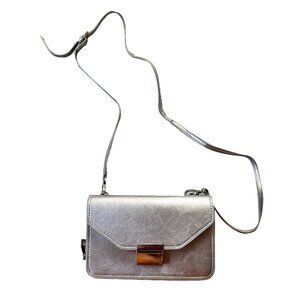 Zara trafaluc Silver crossbody bag, wallet included, silver metallic bag